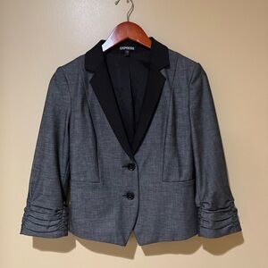 Express Charcoal Blazer with Black Lapels